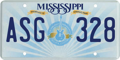 MS license plate ASG328
