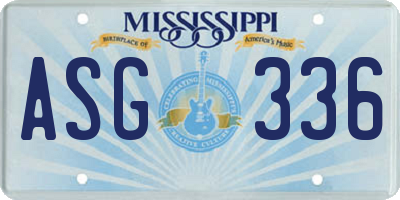 MS license plate ASG336