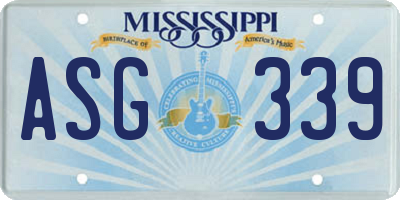 MS license plate ASG339
