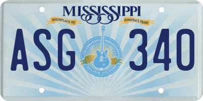 MS license plate ASG340