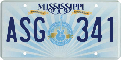 MS license plate ASG341
