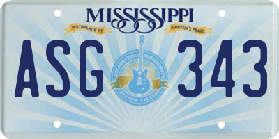 MS license plate ASG343