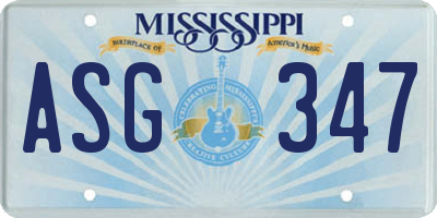 MS license plate ASG347