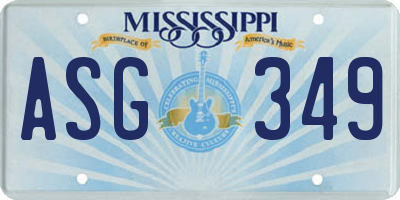 MS license plate ASG349
