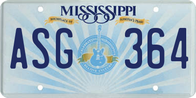 MS license plate ASG364