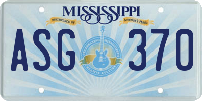 MS license plate ASG370