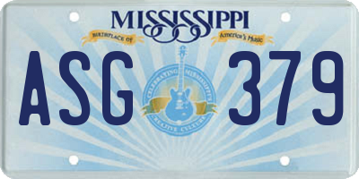 MS license plate ASG379