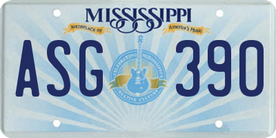 MS license plate ASG390