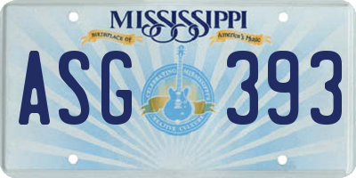 MS license plate ASG393