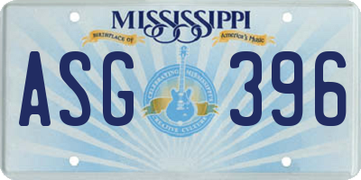 MS license plate ASG396