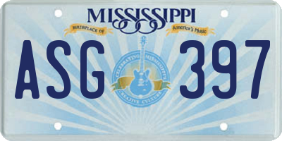 MS license plate ASG397