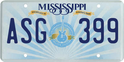 MS license plate ASG399
