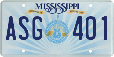 MS license plate ASG401