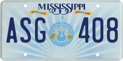 MS license plate ASG408