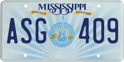 MS license plate ASG409