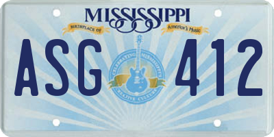 MS license plate ASG412