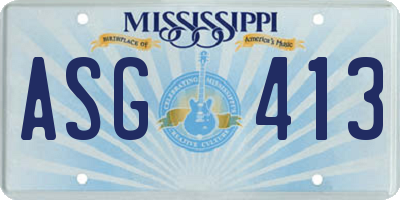MS license plate ASG413