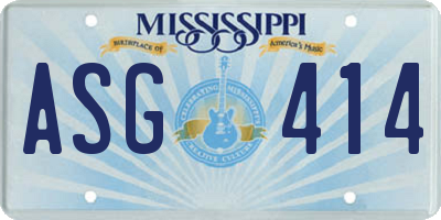 MS license plate ASG414
