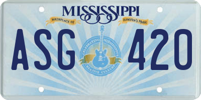 MS license plate ASG420