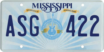MS license plate ASG422