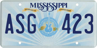 MS license plate ASG423