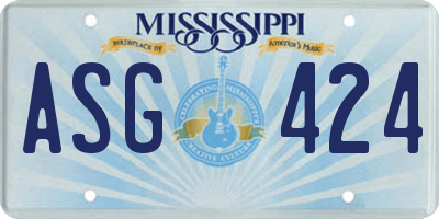 MS license plate ASG424