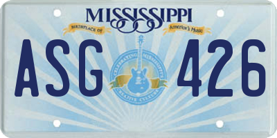 MS license plate ASG426