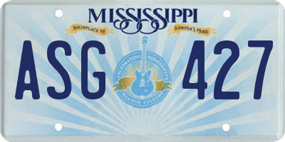MS license plate ASG427