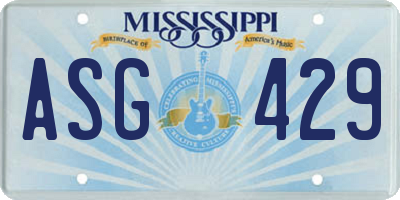 MS license plate ASG429