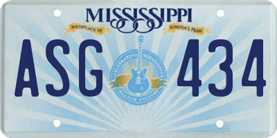 MS license plate ASG434