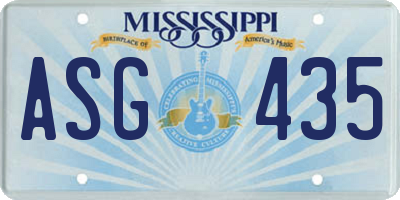 MS license plate ASG435