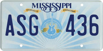 MS license plate ASG436