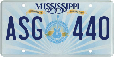 MS license plate ASG440