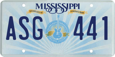 MS license plate ASG441