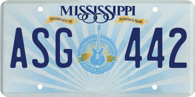 MS license plate ASG442