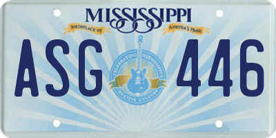 MS license plate ASG446
