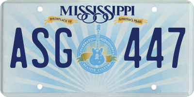 MS license plate ASG447
