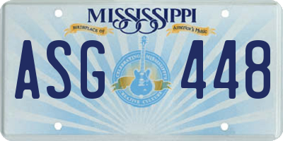 MS license plate ASG448