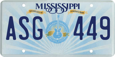 MS license plate ASG449