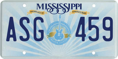MS license plate ASG459
