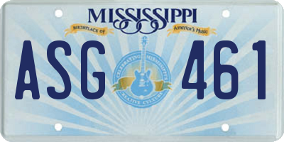 MS license plate ASG461