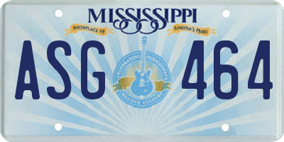 MS license plate ASG464