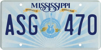 MS license plate ASG470