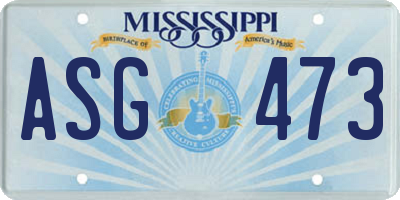MS license plate ASG473