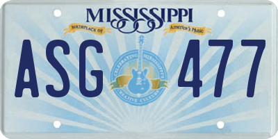 MS license plate ASG477