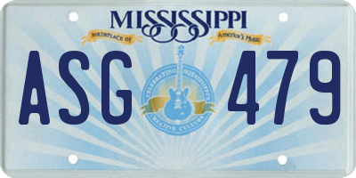 MS license plate ASG479