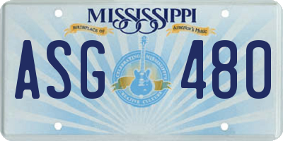 MS license plate ASG480