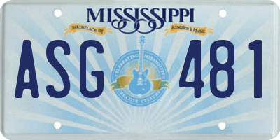 MS license plate ASG481