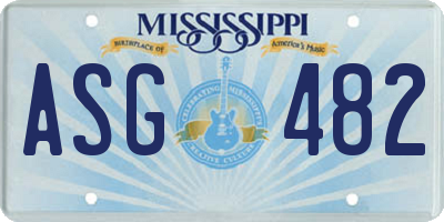 MS license plate ASG482
