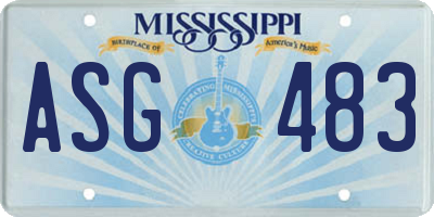 MS license plate ASG483